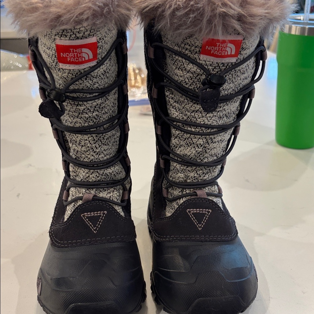 The North Face Kids' Black and White Winter Boots